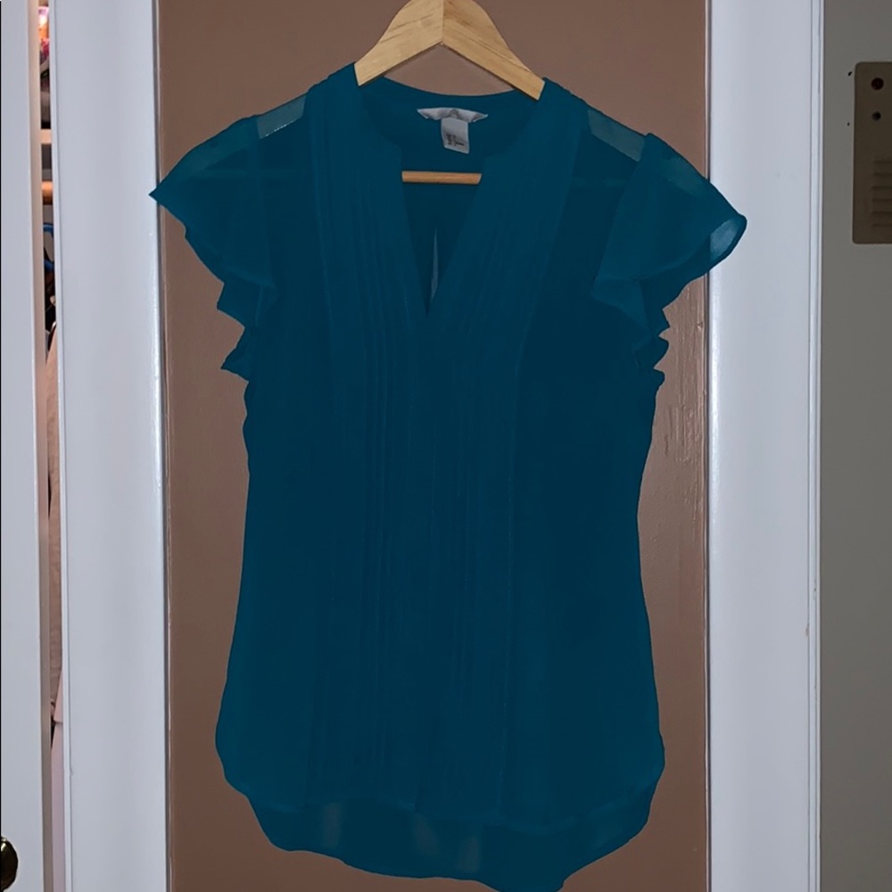 H&M Sheer Turquoise Blouse